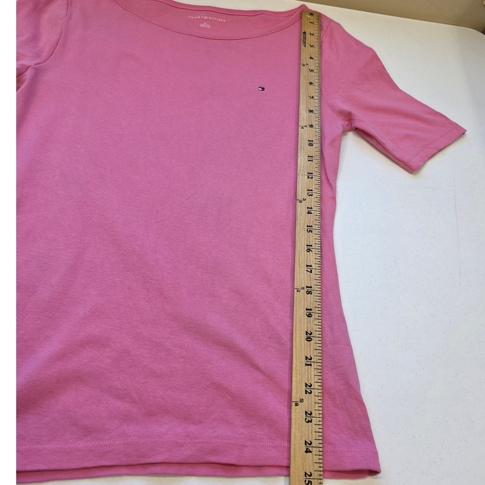 Tommy Hilfiger Pink Cotton Scoop Neck Short Sleeve Tee Shirt Womens Med Coastal - Picture 7 of 8